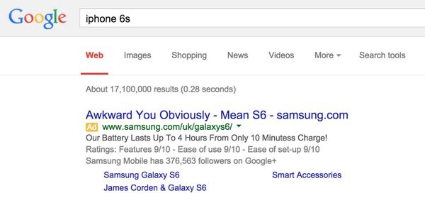 Reclama search Samsung