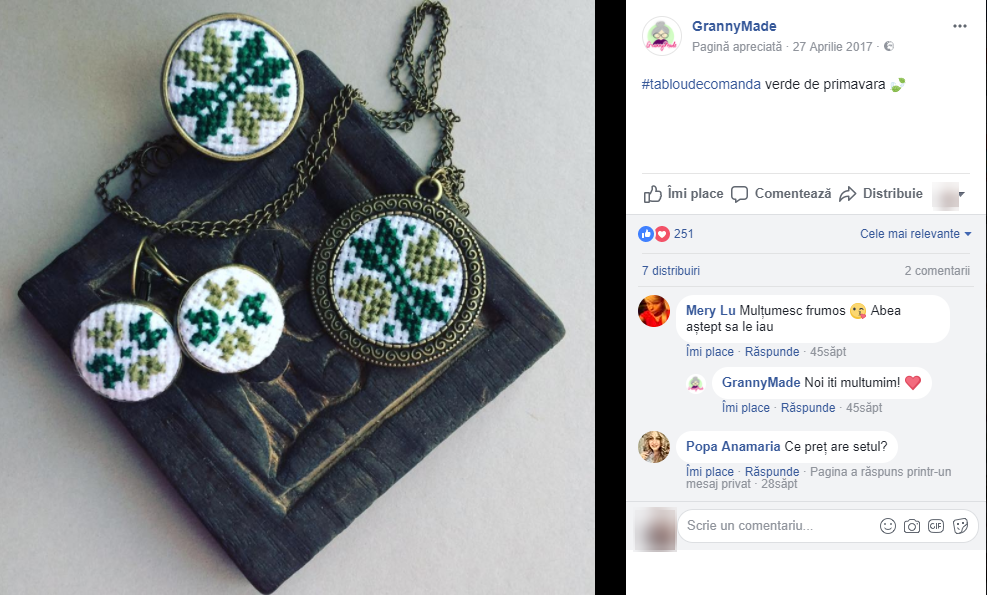 postare facebook grannymade primavara