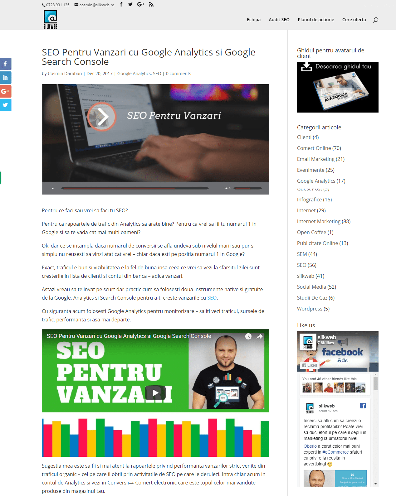 exemplu folosire video pe blog