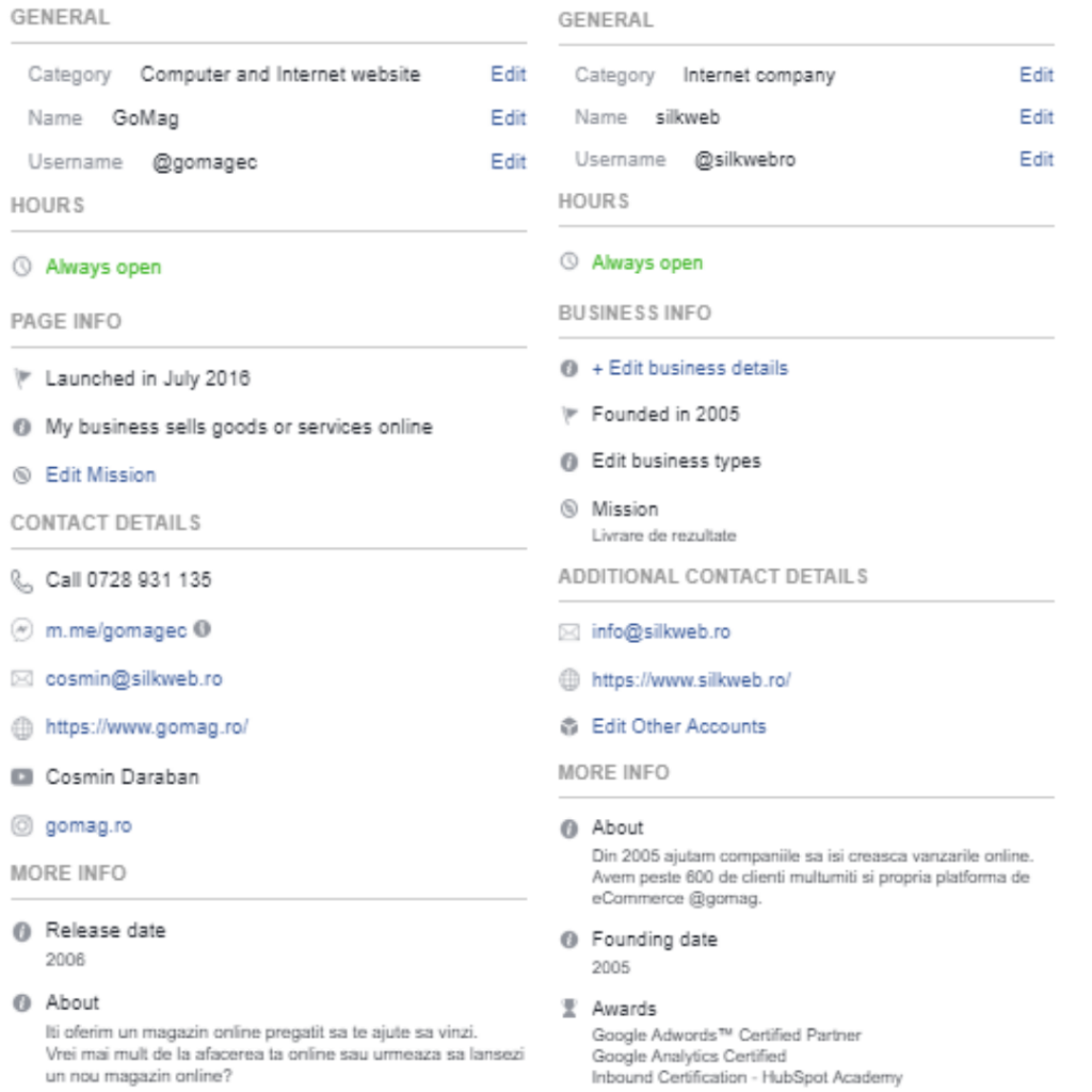About Us Facebook