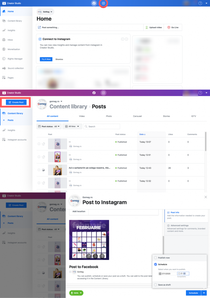 programare-postari-creator-studio